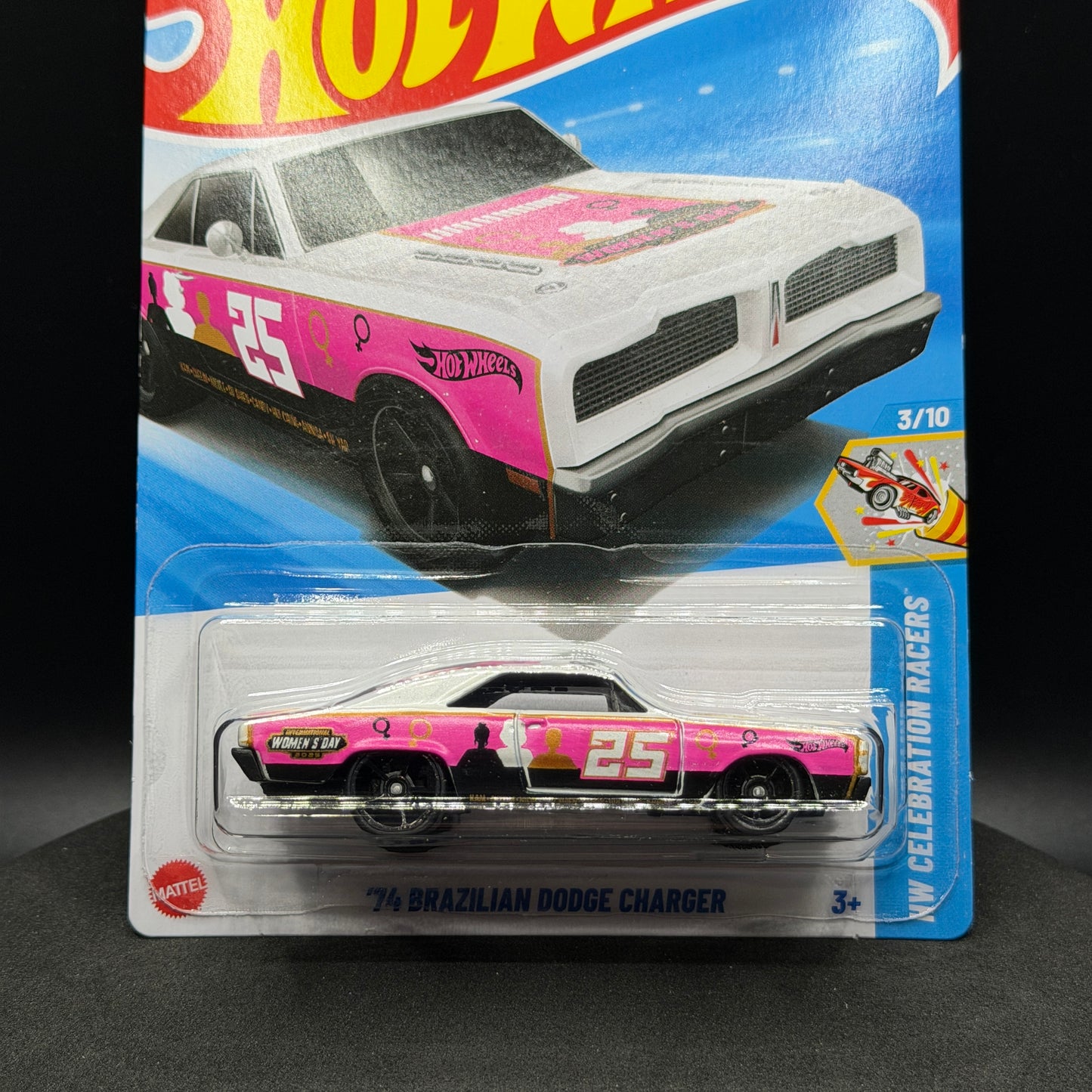 Hot Wheels ‘74 Brazilian Dodge Charger Pink/White