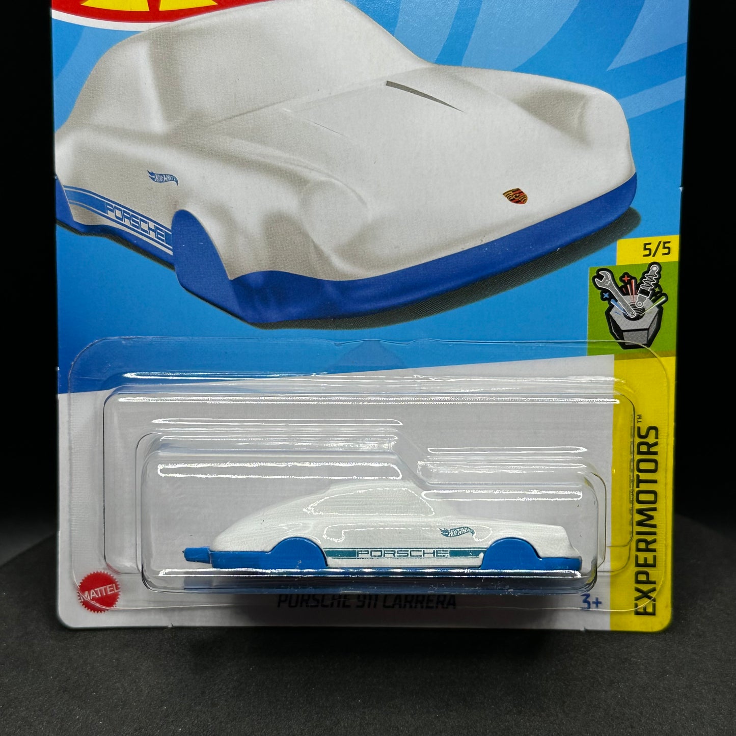 Hot Wheels Porsche 911 Carrera Keychain White/Blue