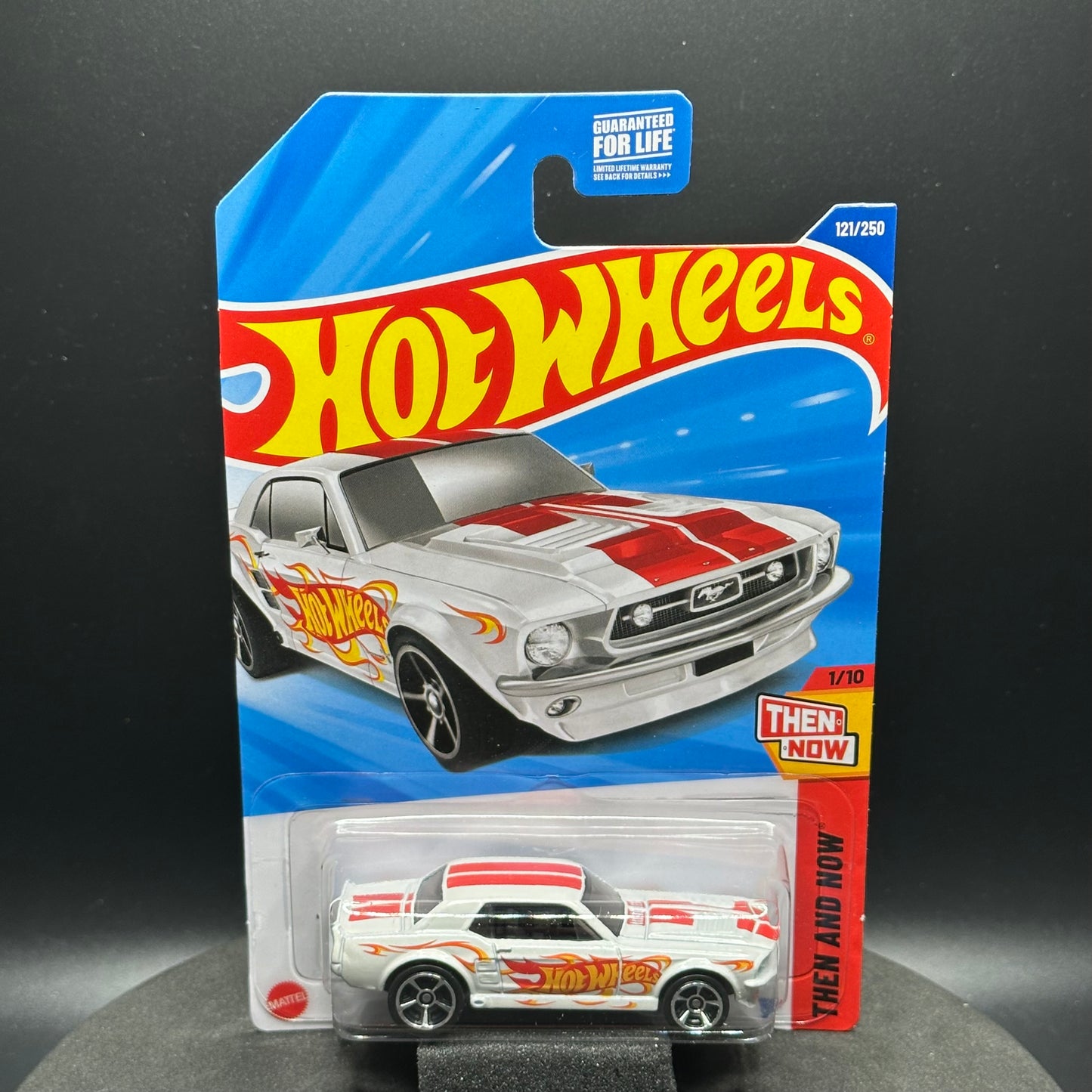 Hot Wheels Ford Mustang Coupe White with Red Stripes