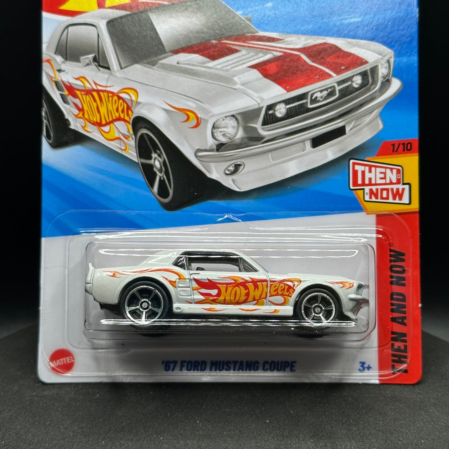 Hot Wheels Ford Mustang Coupe White with Red Stripes