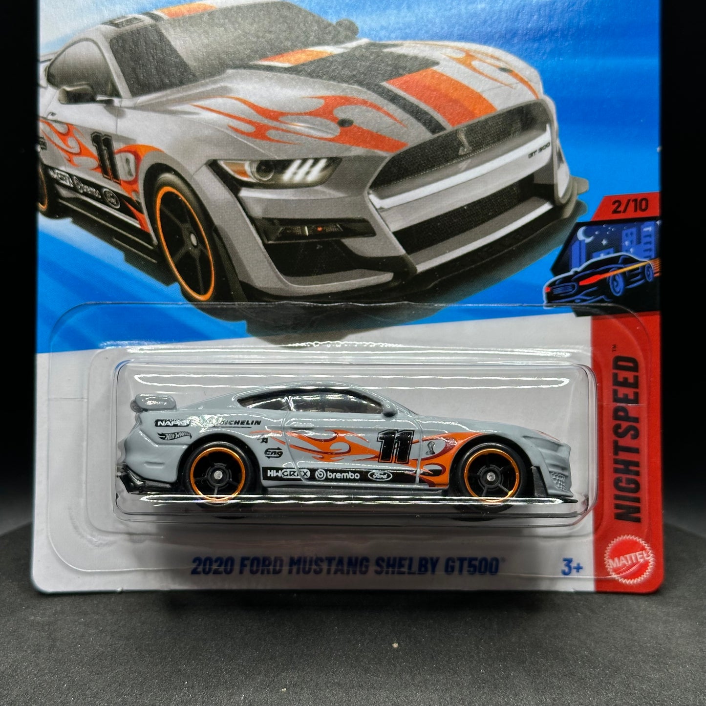 Hot Wheels 2020 Ford Mustang Shelby GT500 Gray/Flames