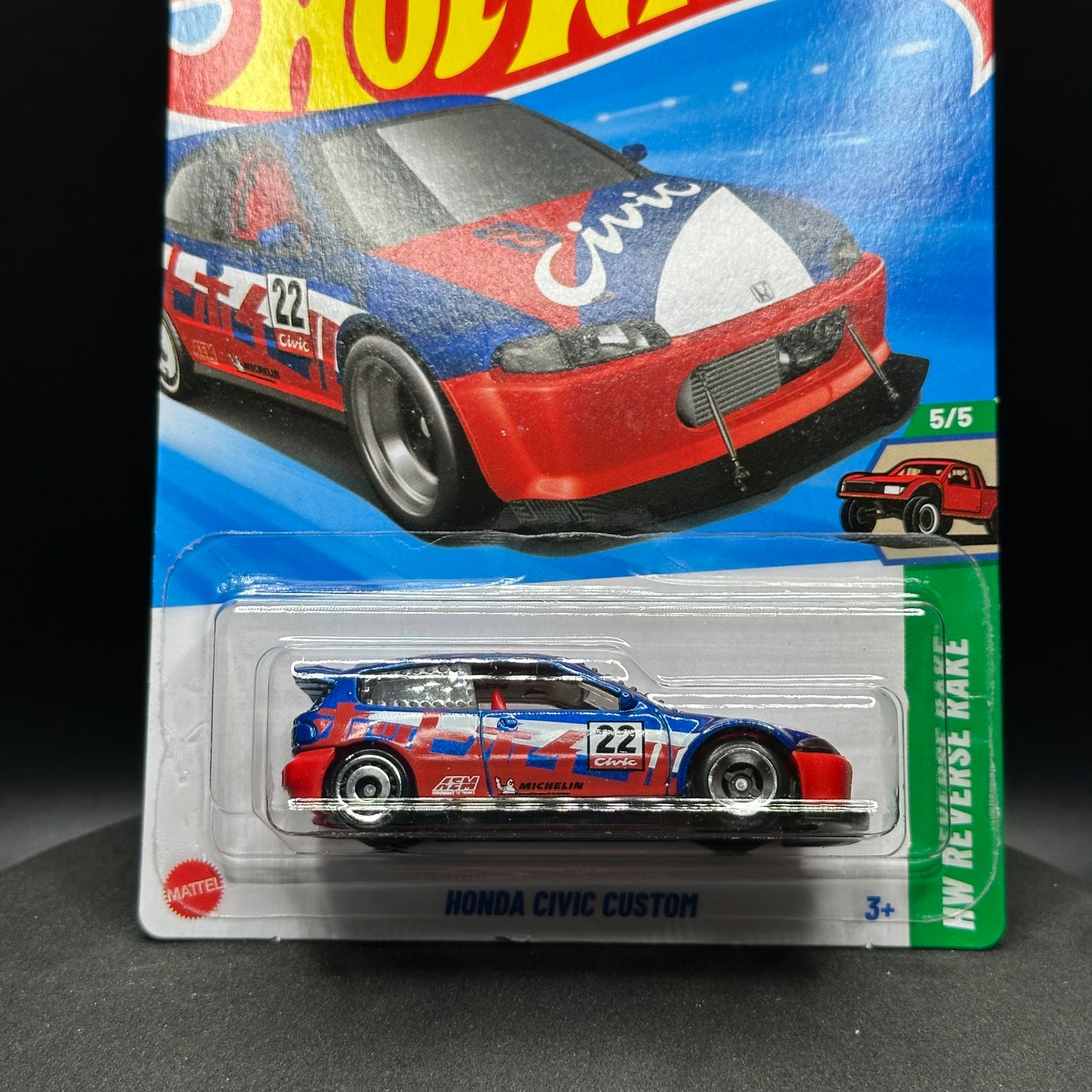 Hot Wheels Honda Civic Custom Red/White/Blue