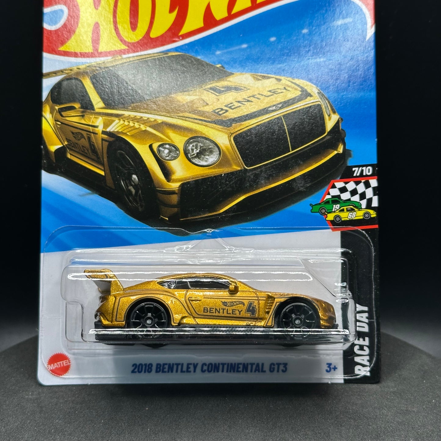 Hot Wheels 2018 Bentley Continental GT3 Gold