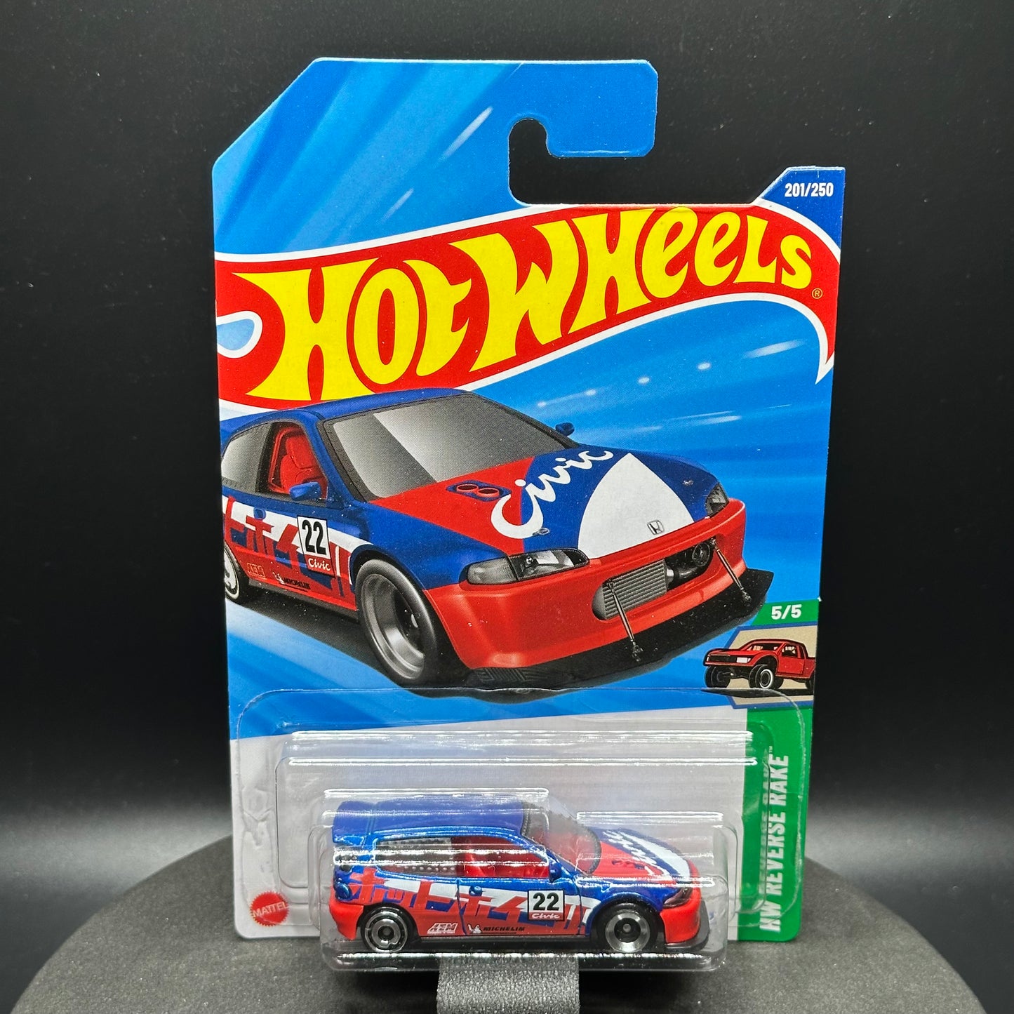 Hot Wheels Honda Civic Custom Red/White/Blue
