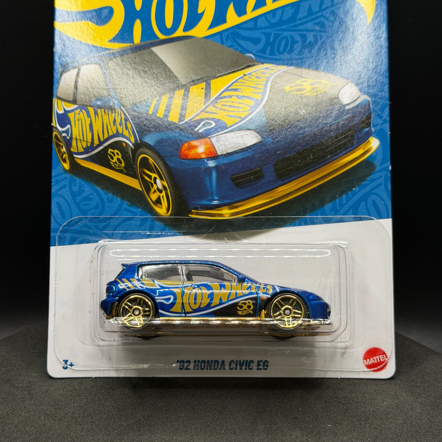 Hot Wheels ‘92 Honda Civic EG Blue Gold