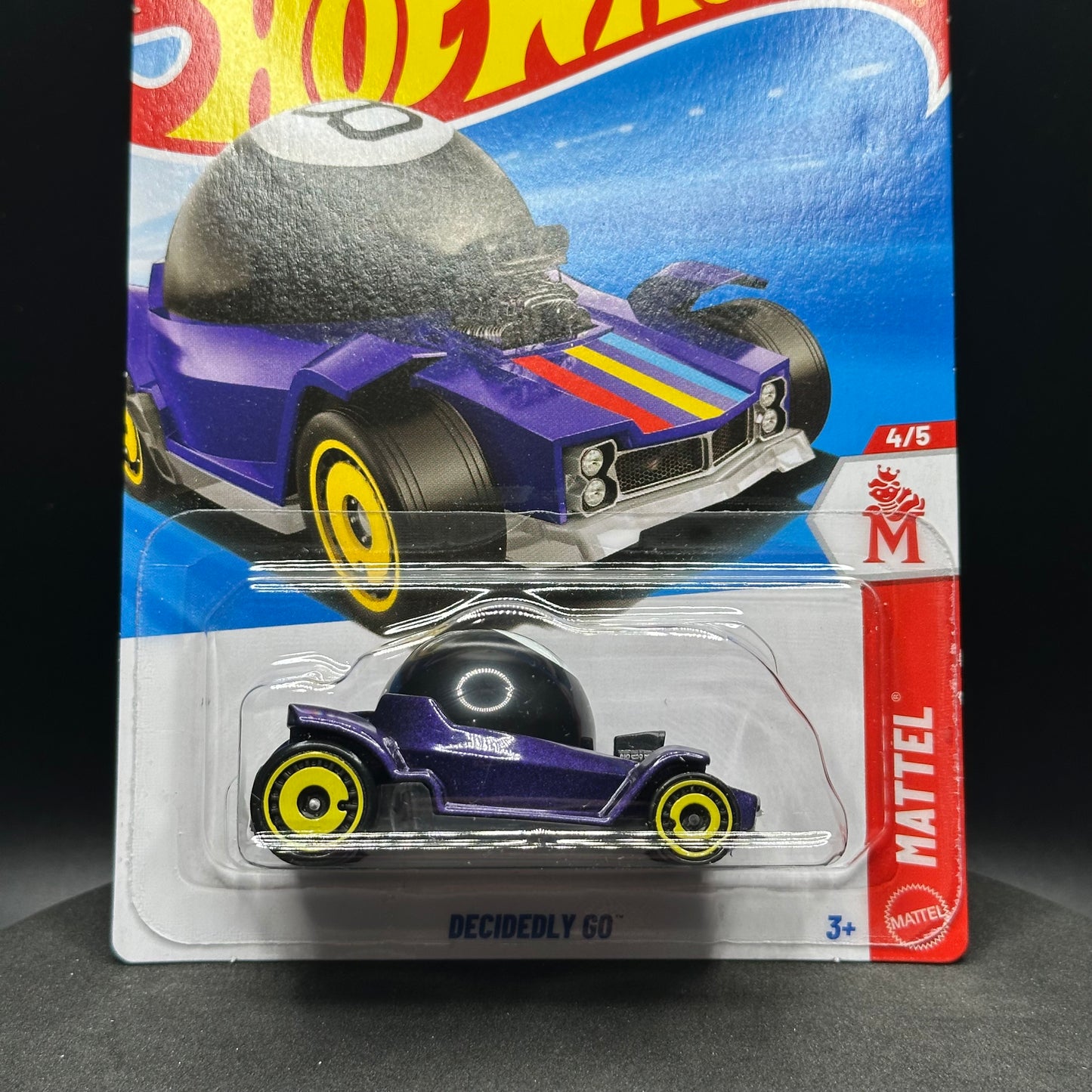 Hot Wheels Decidedly Go Magic 8 Ball Purple with Stripes