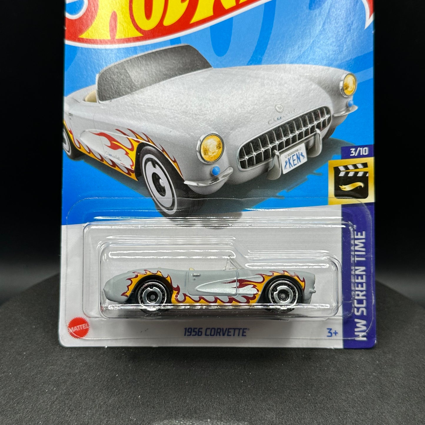 Hot Wheels Barbie 1956 Corvette Gray with Flames