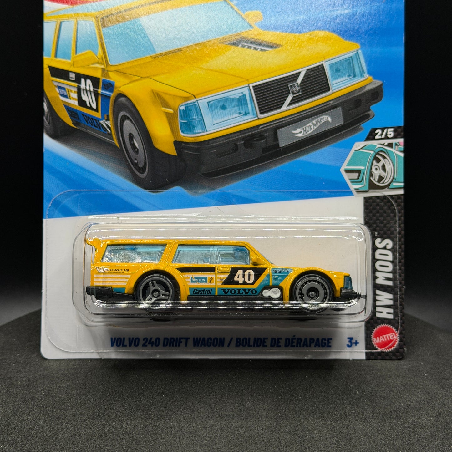 Hot Wheels Volvo 240 Drift Wagon Yellow