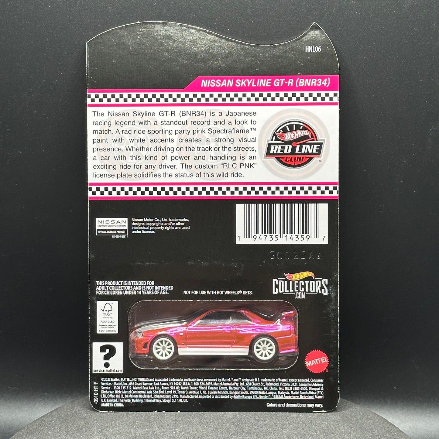 Hot Wheels RLC Pink Nissan Skyline GTR R34