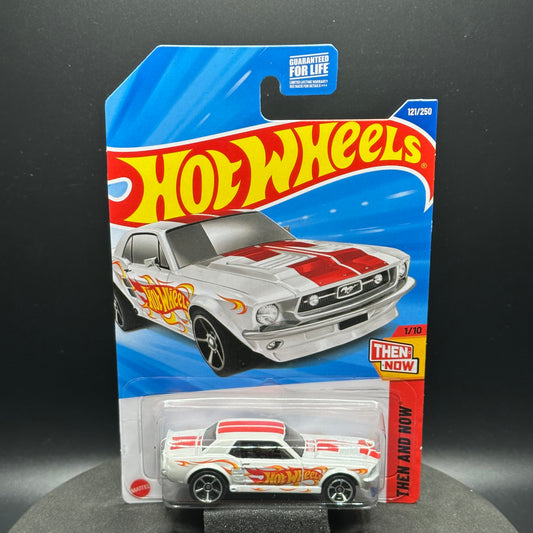 Hot Wheels Ford Mustang Coupe White with Red Stripes