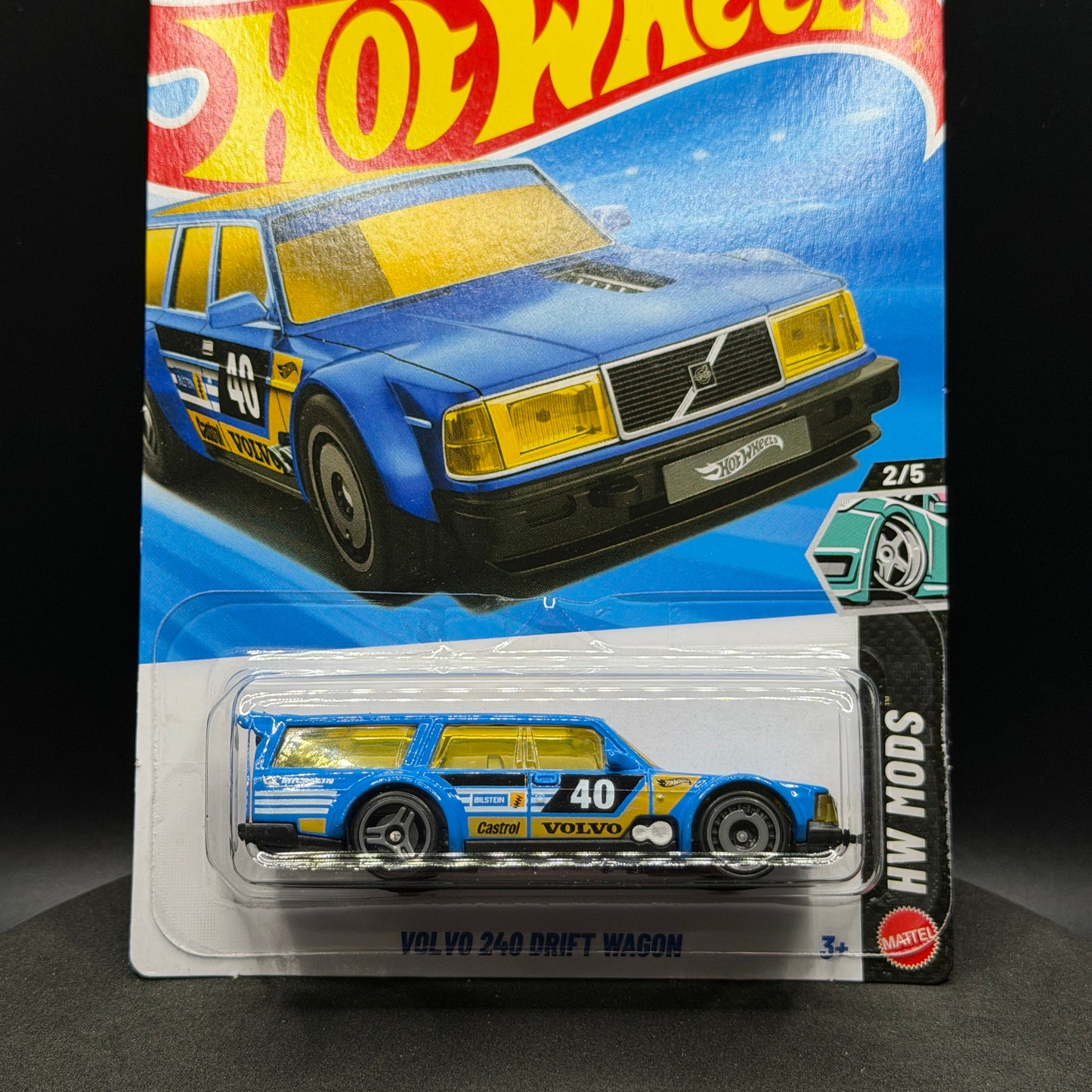 Hot Wheels Volvo 240 Drift Wagon Blue