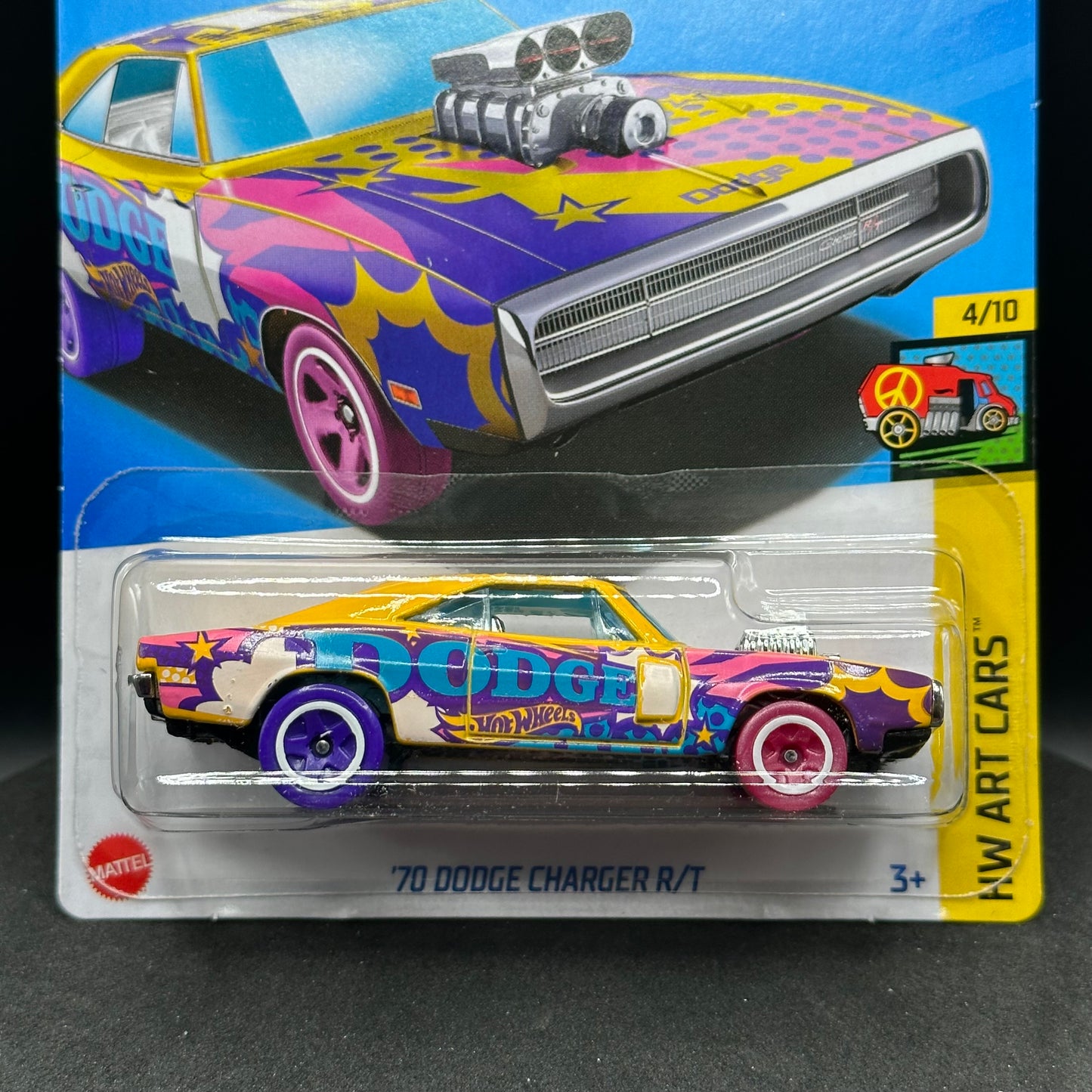 Hot Wheels ‘70 Dodge Charger R/T Yellow & Purple