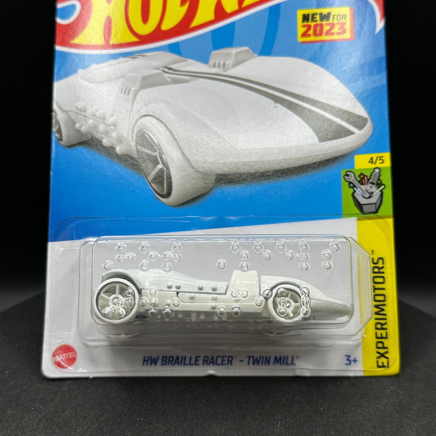 Hot Wheels Braille Racer Twin Mill White