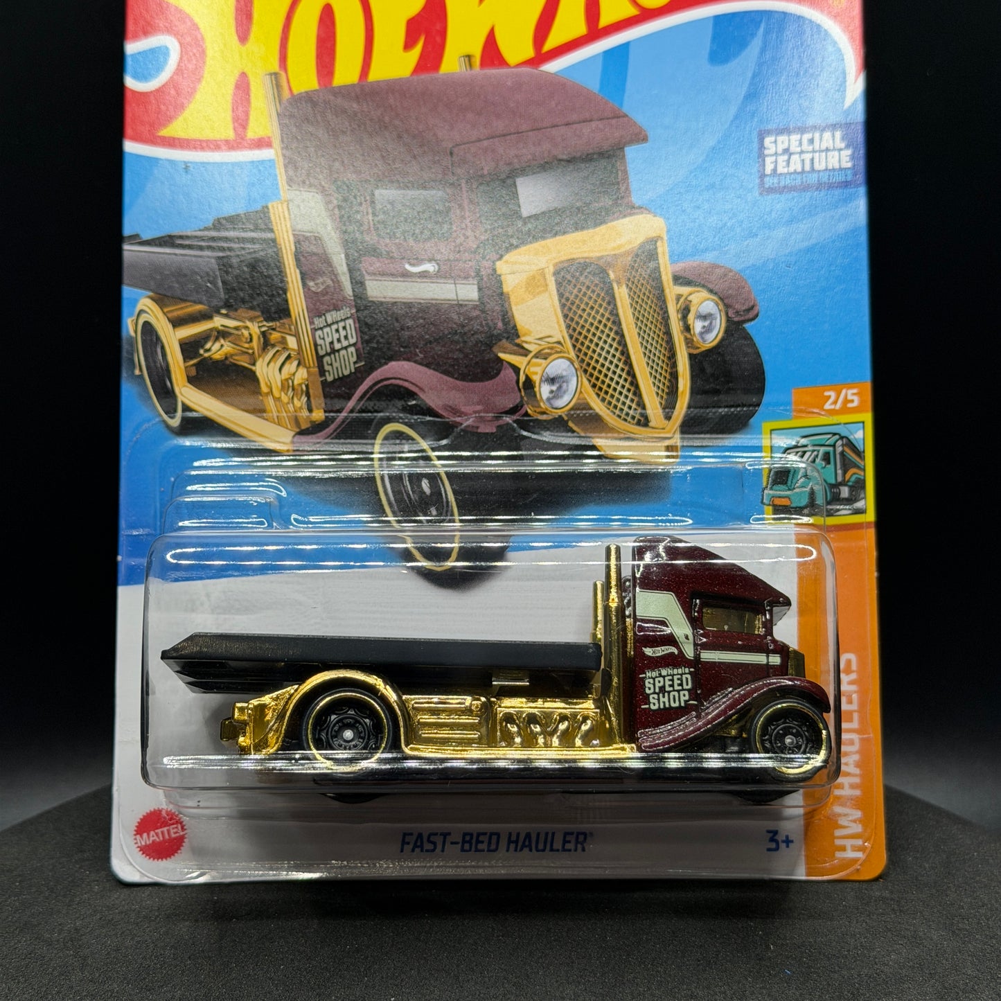 Hot Wheels Fast Bed Hauler Maroon/Gold