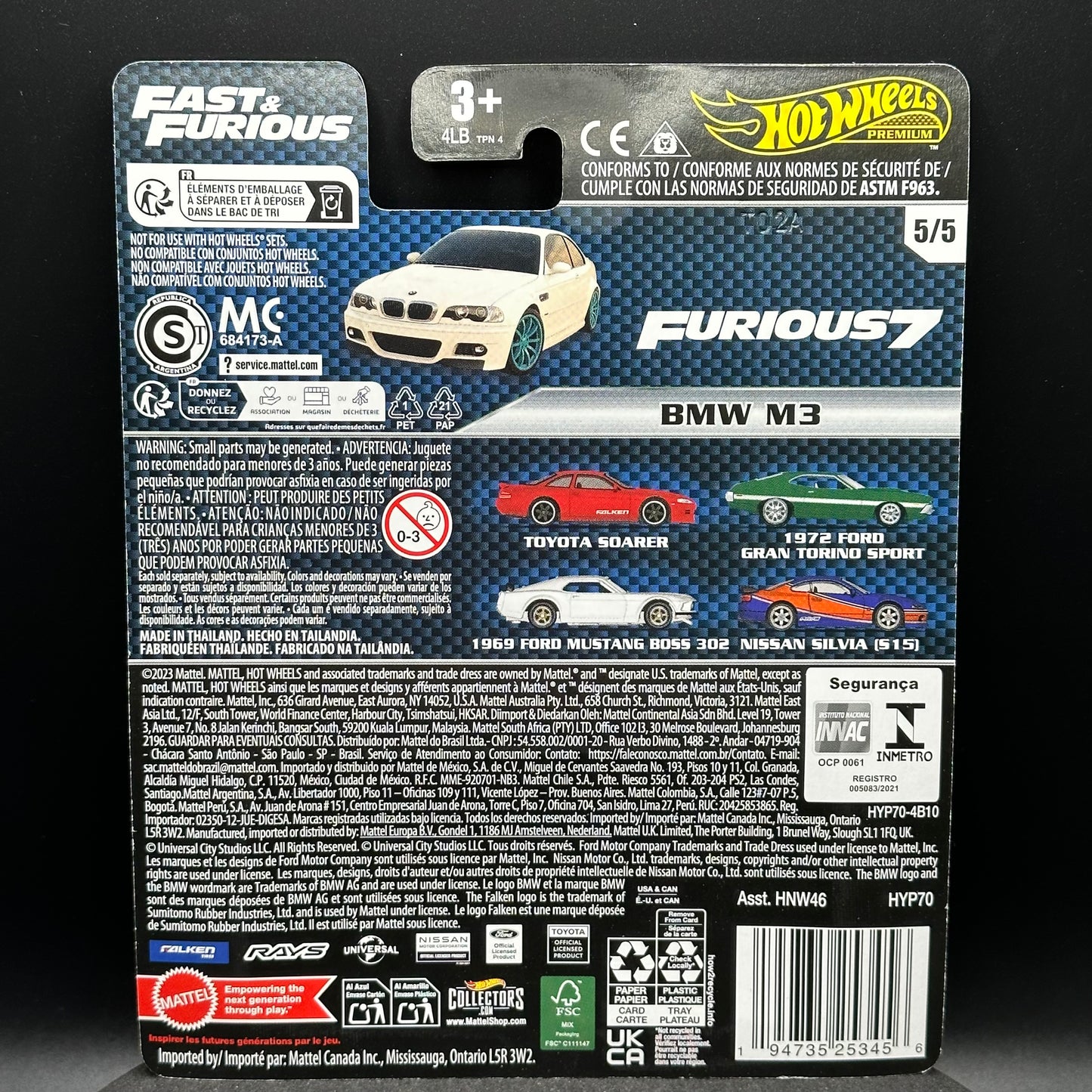 Hot Wheels Premium Fast & Furious BMW M3 E46 White