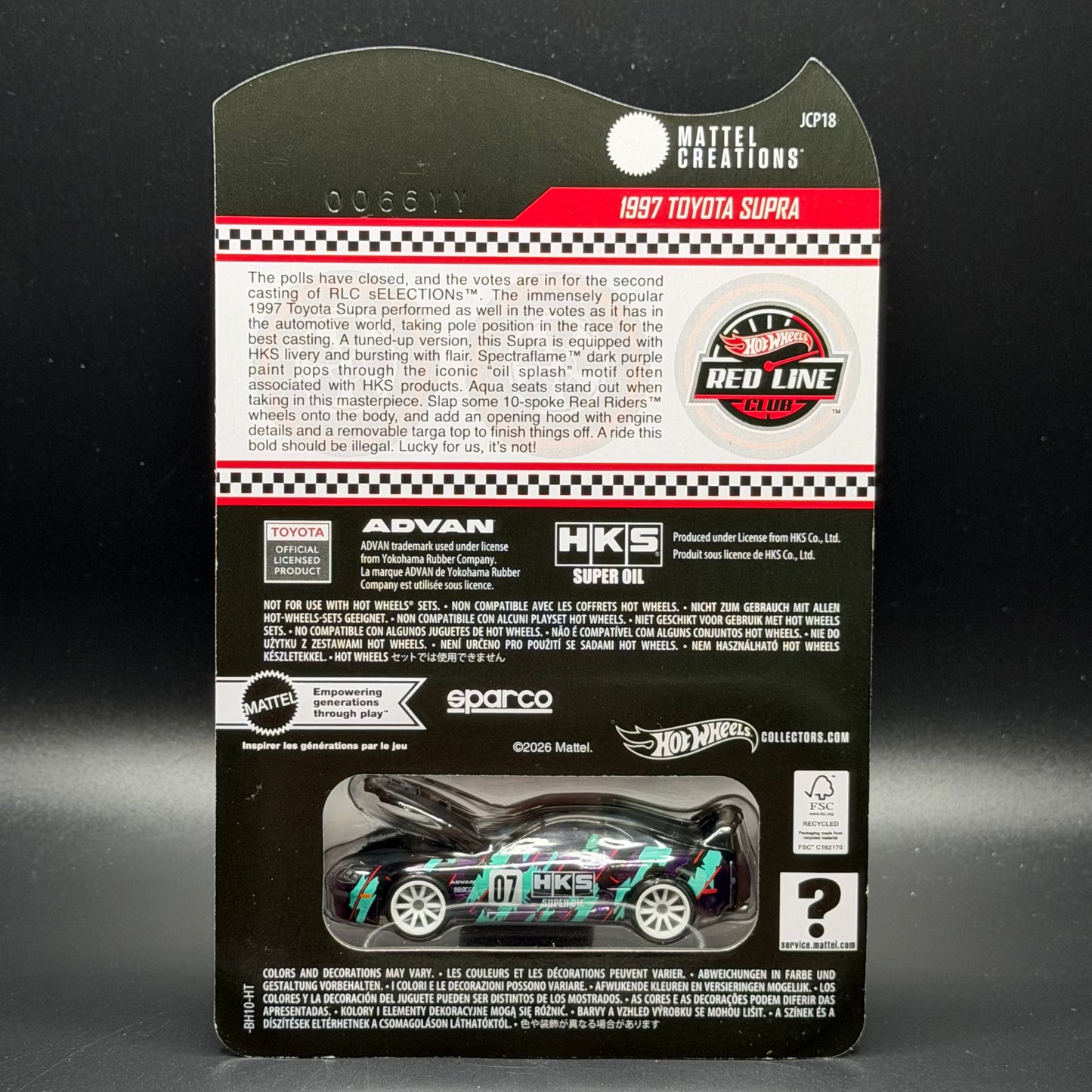 Hot Wheels RLC 1997 Toyota Supra Purple HKS