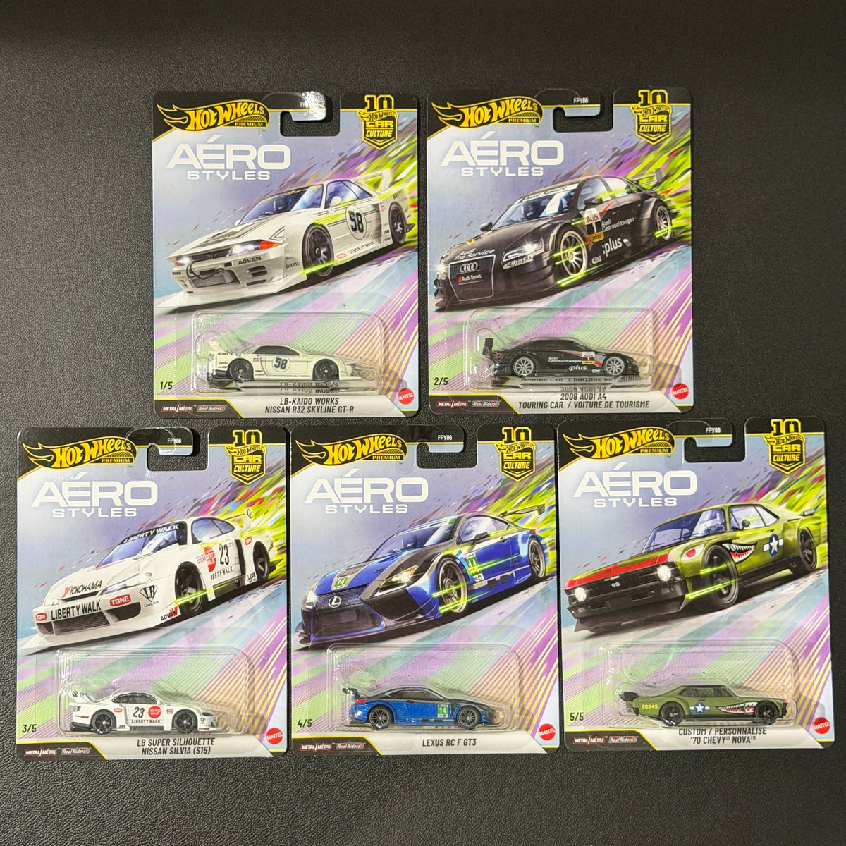Hot Wheels Premium Aero Styles Set 1-5