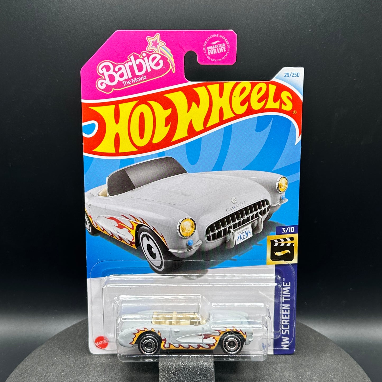 Hot Wheels Barbie 1956 Corvette Gray with Flames