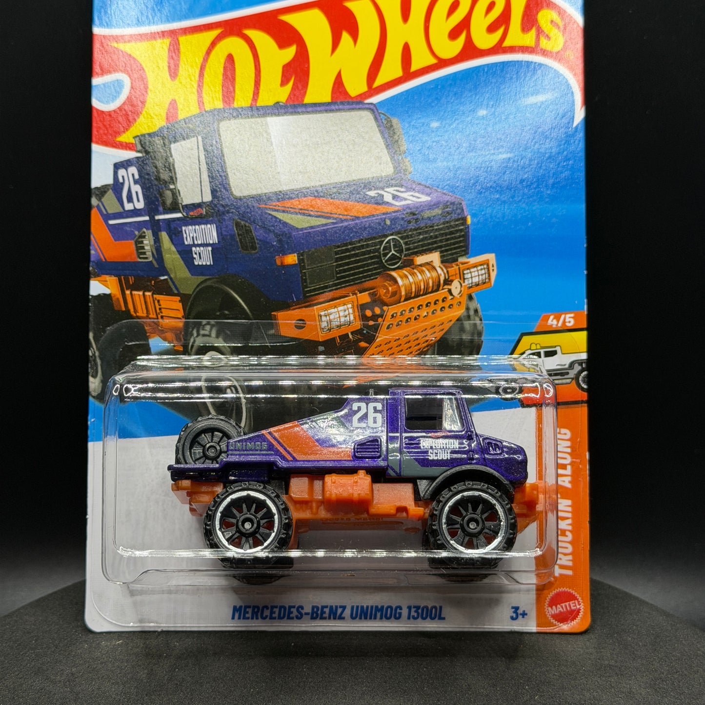 Hot Wheels Mercedes Benz Unimog 1300L Purple
