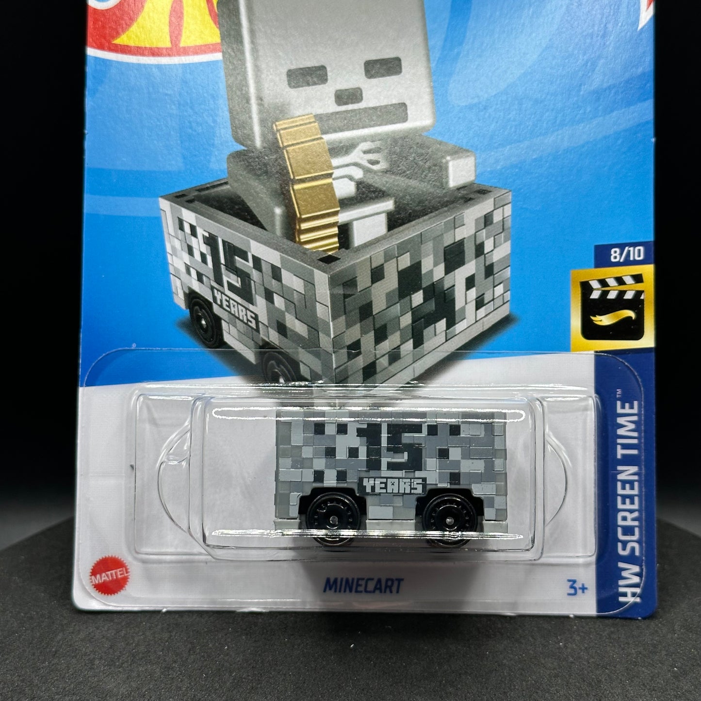 Hot Wheels Minecraft Minecart Gray