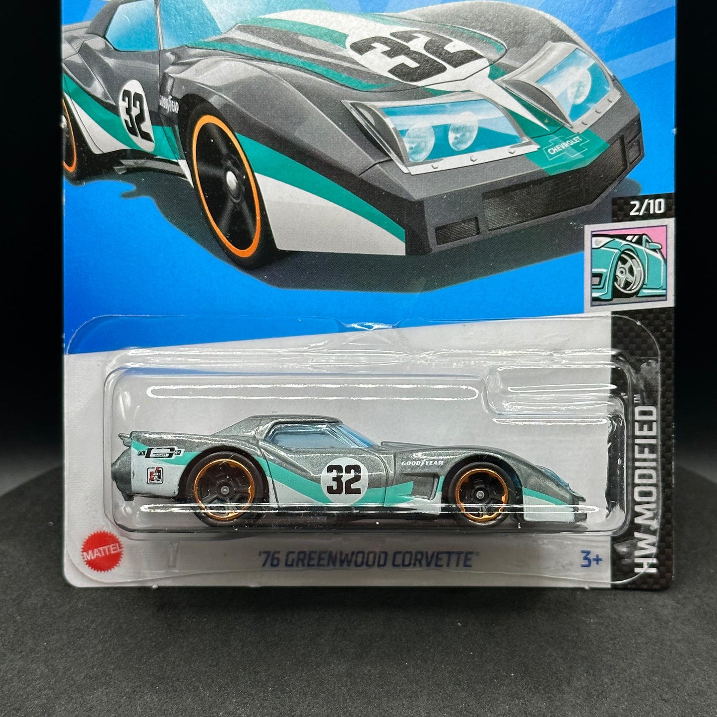 Hot Wheels Greenwood Corvette Gray & Teal