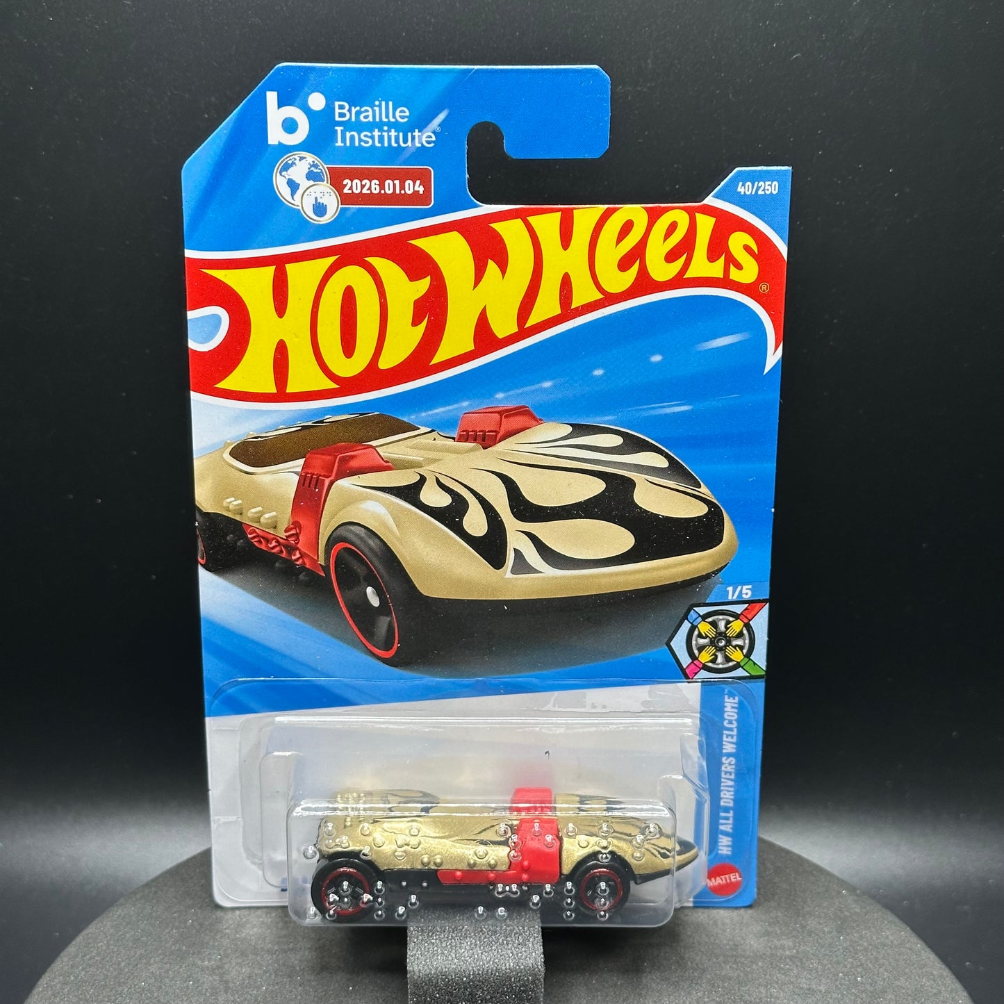 Hot Wheels Braille Racer Twin Mill Gold