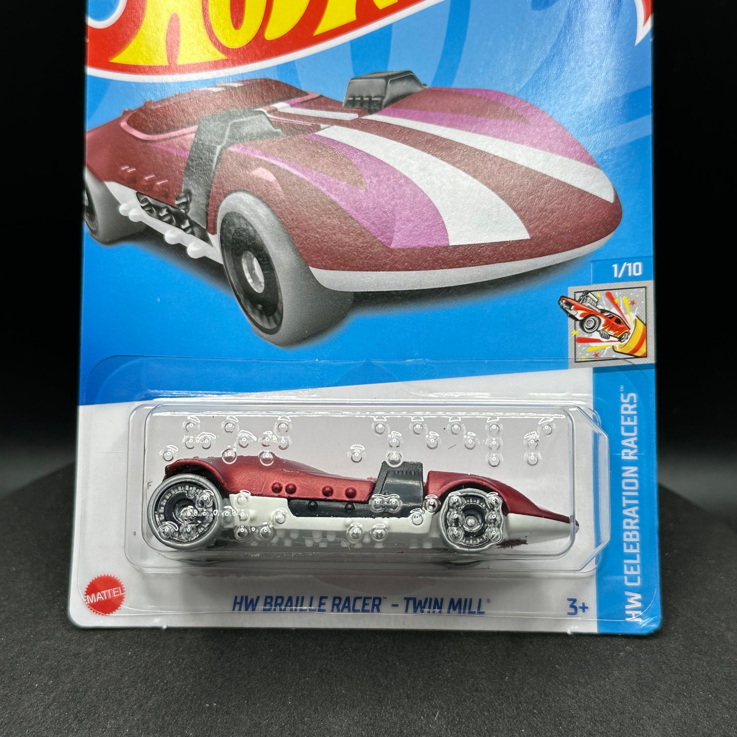 Hot Wheels Braille Racer Twin Mill Pink