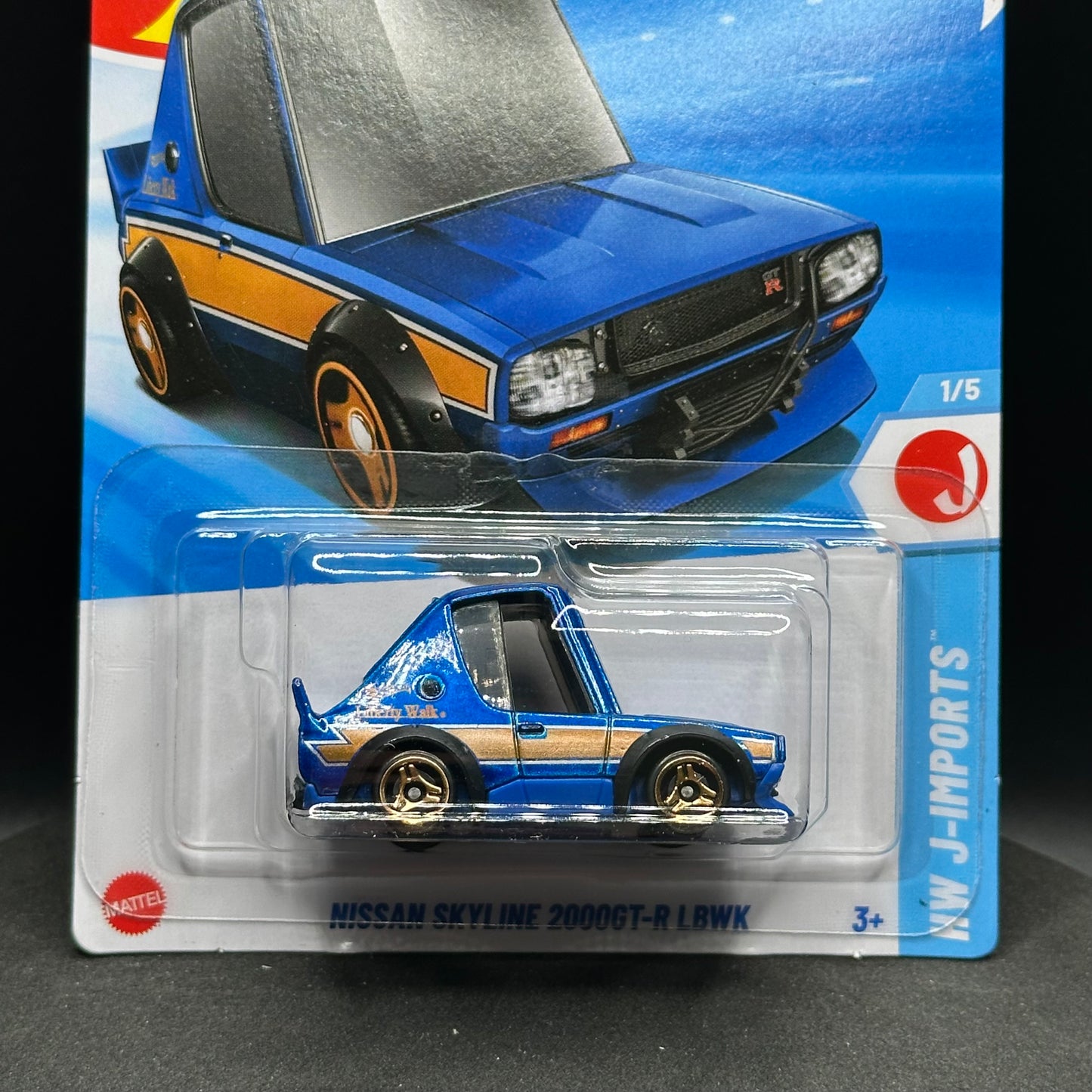Hot Wheels Tooned Liberty Walk Nissan Skyline 2000 GTR Blue with Orange