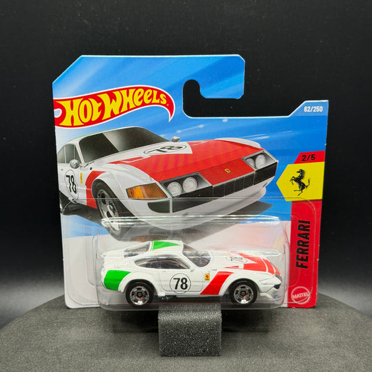 Hot Wheels Ferrari 365 GTB4 Competizione White/Red/Green SC